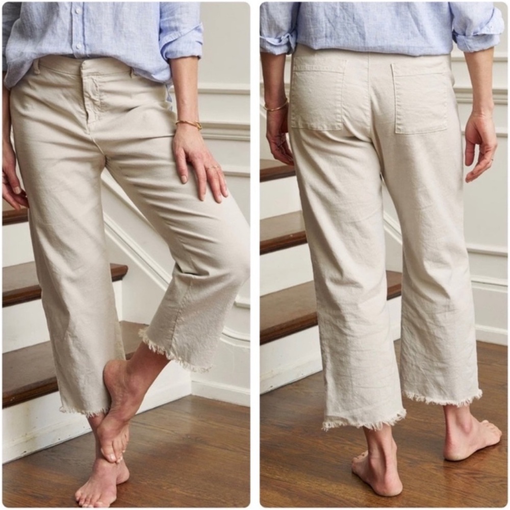 Frank & Eileen Kinsale Trouser Italian Performance Linen Cement Size 6
